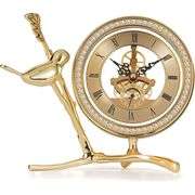 Golden Skeleton Table Clock Quartz Movement
