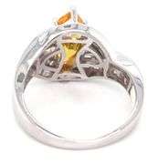 925 Sterling silver marquise yellow cubic zirconia ring