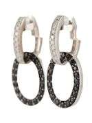 0.33ctw Diamond and 1.54ctw Black Spinel Interlocking Convertible Drop Earrings in 18K