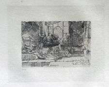 Extremely Rare and Collectible Antique Etching After Rembrandt, c. 1880