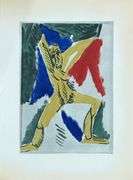 Rare Pablo Picasso Original Color Pochoir, Study for Les Demoiselles d'Avignon