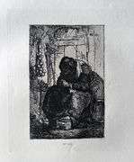 Extremely Rare and Collectible Antique Etching After Rembrandt, c. 1880
