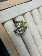 Sterling Silver Natural Gemstone Perdiot Ring Size 7