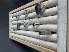 Sterling Silver Curated Ring Assortment Various Sizes & Styles (10 Ring Lot)