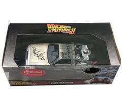 Michael J. Fox Christopher Lloyd Autographed Deloreon Back To The Future Car
