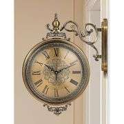 Large Double-Sided Wall Clock with Metal Frame