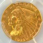 Stunning near Gem BU 1929 $2.50 Indian Gold Piece. PCGS MS64