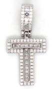 925 Sterling silver Initial T cubic zirconia pendant