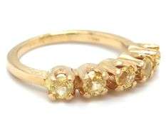 14kt Yellow gold 5 stone citrine band