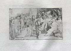 Extremely Rare and Collectible Antique Etching After Rembrandt, c. 1880