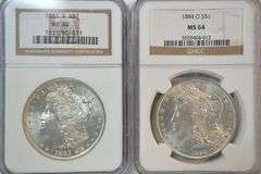 Impressive blazing near Gem BU 1881-S & 1884-O Morgans. NGC MS64