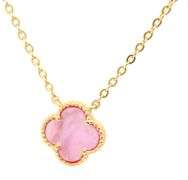 925 Sterling silver mother of pearl clover pendant on chain