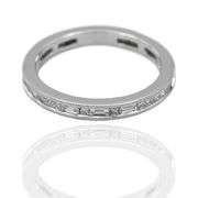 18K(750) Solid White Gold Natural Diamond Handmade Milgrain Band Ring