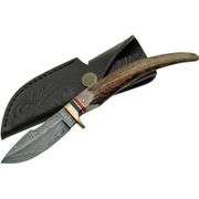 Fixed Blade Hunting Knife with Stag Handle