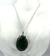 Lovely 153.12CTS Faceted Emerald Pendant Necklace in 925 Sterling Silver