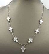 925 Sterling silver mother of pearl cross link necklace