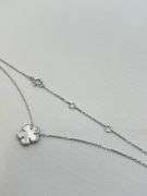 925 Sterling Silver Five Clover MOP Pendent Necklace
