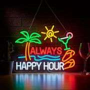 Always Happy Hour LED Neon Sign