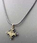Konstantion 2 tone maltese cross pendant on chain