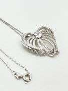 925 Sterling Silver Heart Swirl Style Interwoven Crystal Pave pendant With Chian Necklace