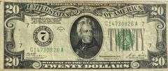 Popular 1928 A Series $20 Numerical FRN