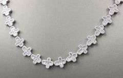 925 Sterling silver white cubic zirconia cross link necklace