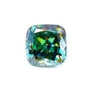 11 Ct Mint Green Cushion Cut Fire Moissaniite Solitaire