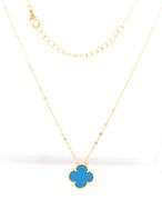 925 Sterling silver 12mm turquoise clover pendant on chain