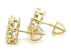 925 Sterling silver flower style cubic zirconia stud earrings