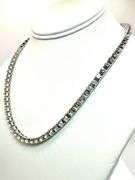 Sparkling 14 Kt White Gold Plated 37.5 Cttw Simulated Diamond Tennis NecklacePlate 18 in 4mm 39.5 tg