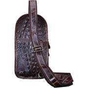 Genuine Leather Crocodile-Pattern Sling Bag