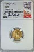 Perfect Signed NGC MS70 graded 2022 $5 Gold Eagle