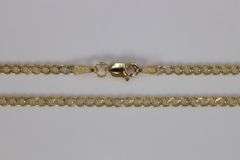 10k Yellow Gold Hollow Pave Curb Link Chain 26"