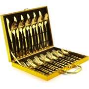 30-Piece Gold Stainless Steel Flatware Set
