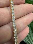 Gold Plated 925 Sterling Silver Round Clear CZ Tennis Necklace Bracelet 3mm New 8"
