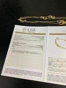 CERTIFIED 18K YELLOW GOLD LONG STATION NECKLACE WITH DIAMONDS