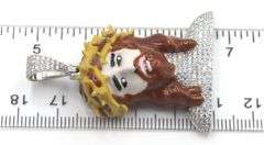925 Sterling silver Jesus head pendant with cubic zirconia