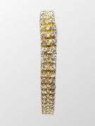 14 Kt Yellow Gold Plated 2 Row Simulated Diamond Tennis Bracelet
