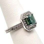 Beautiful Russian 2.65 Ct Color Change Simulated Alexandrite and Diamond Ring