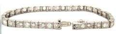 Antique Art Deco style platinum diamond link bracelet