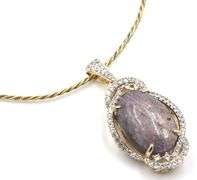 Enamoring Colossal 69.70CTS Cabochon-Cut Star Ruby & White Sapphire Pendant Necklace in Gold Over St