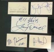 Seinfeld Cast Plus Larry David Autographed Custom Cut Photo Display