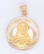 14KT Tri color Gold Jesus Pendant