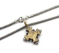 Konstantion 2 tone maltese cross pendant on chain