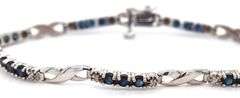 10kt White gold blue sapphire and diamond bracelet