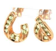Stylish 14K YG Post Earrings with a Swirl of Peridots