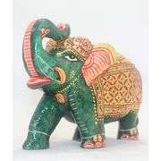 Hand-Carved Green Jade Elephant Natural Stone