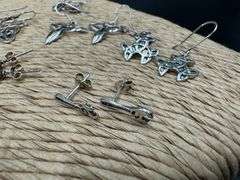 Sterling Silver Earring Assortment Various Sizes & Styles (10 Earring Lot)