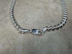 Sterling Silver San Marco 6.3mm Wide Hollow Link Necklace Chain 16"