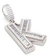 Initial K cubic zirconia pendant in 925 sterling silver